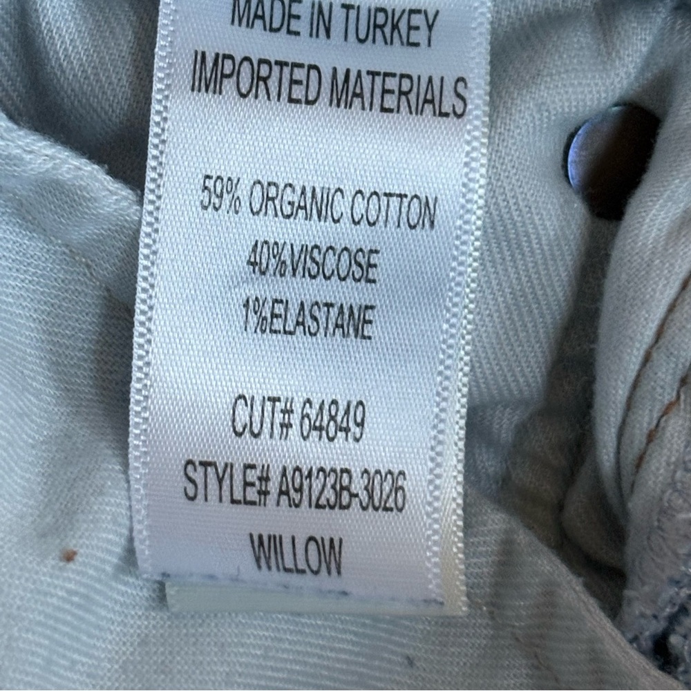 AGOLDE‎ Willow Mid Rise Slim Straight Raw Hem Jeans Light Wash 25 - Picture 9 of 9